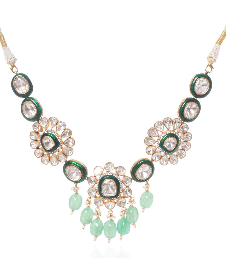 LASHIKA GREEN POLKI NECKLACE