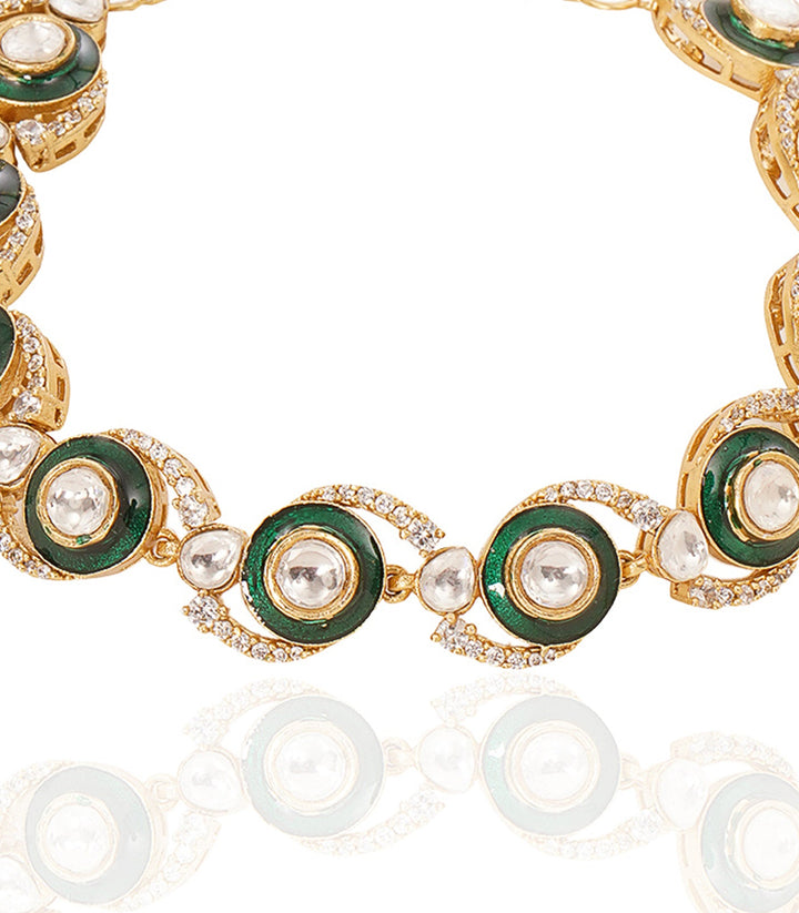 GARIMA GREEN POLKI BRACELET