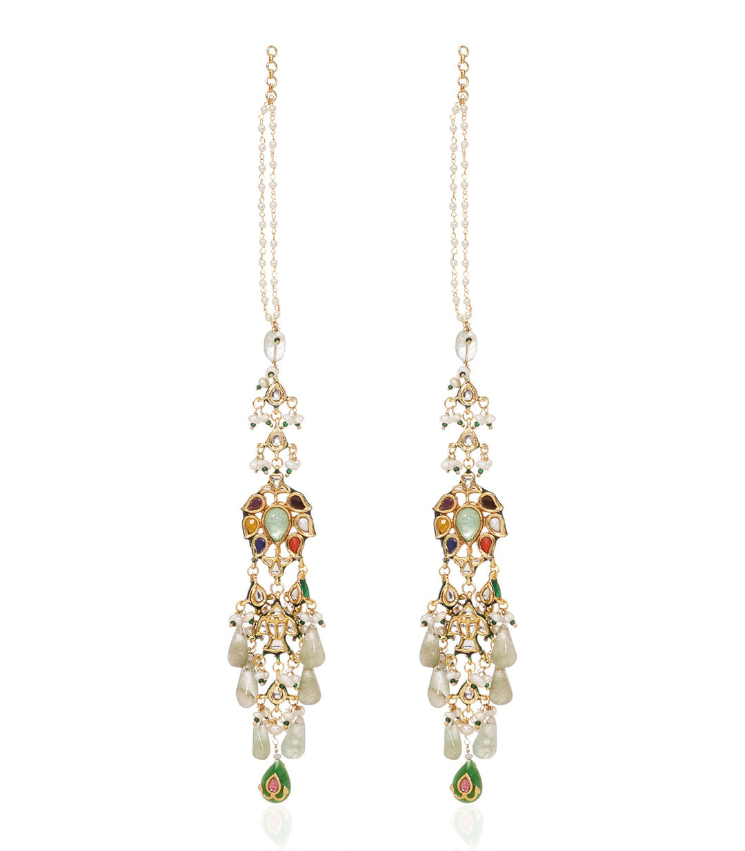 GITALI NAVRATAN KUNDAN STATEMENT EARRING