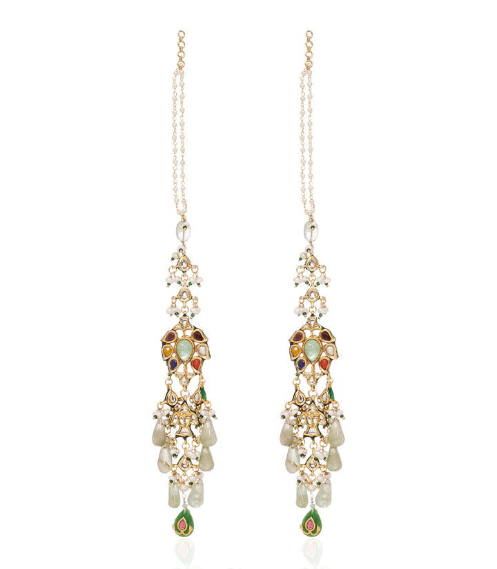 GITALI NAVRATAN KUNDAN STATEMENT EARRING