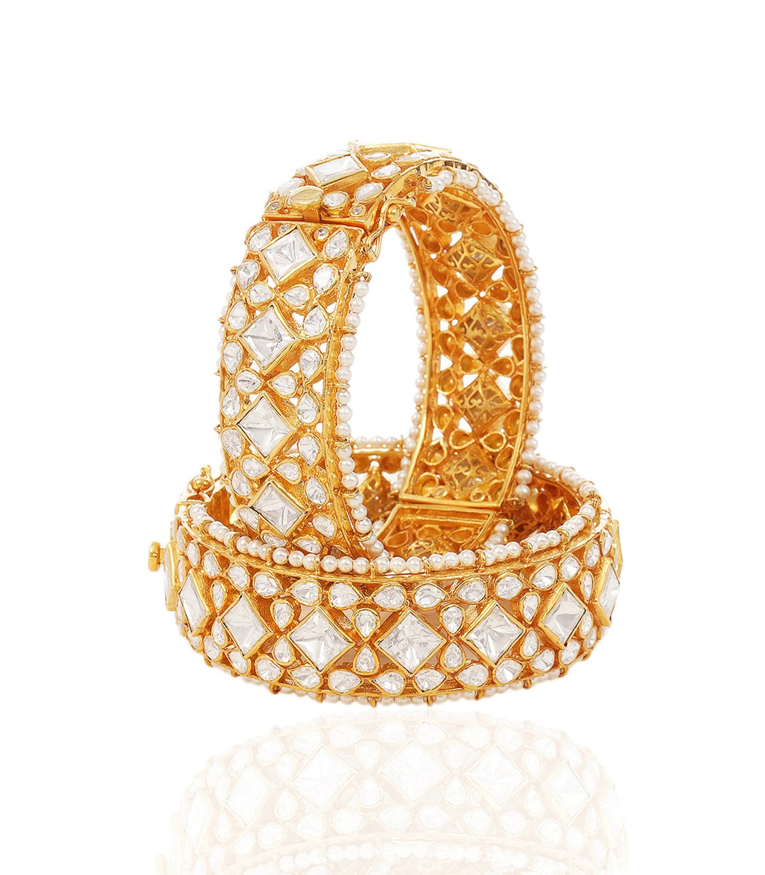 ALISA GOLD PLATED MOISSANITE BANGLES