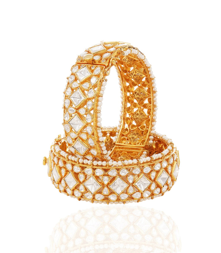 ALISA GOLD PLATED MOISSANITE BANGLES