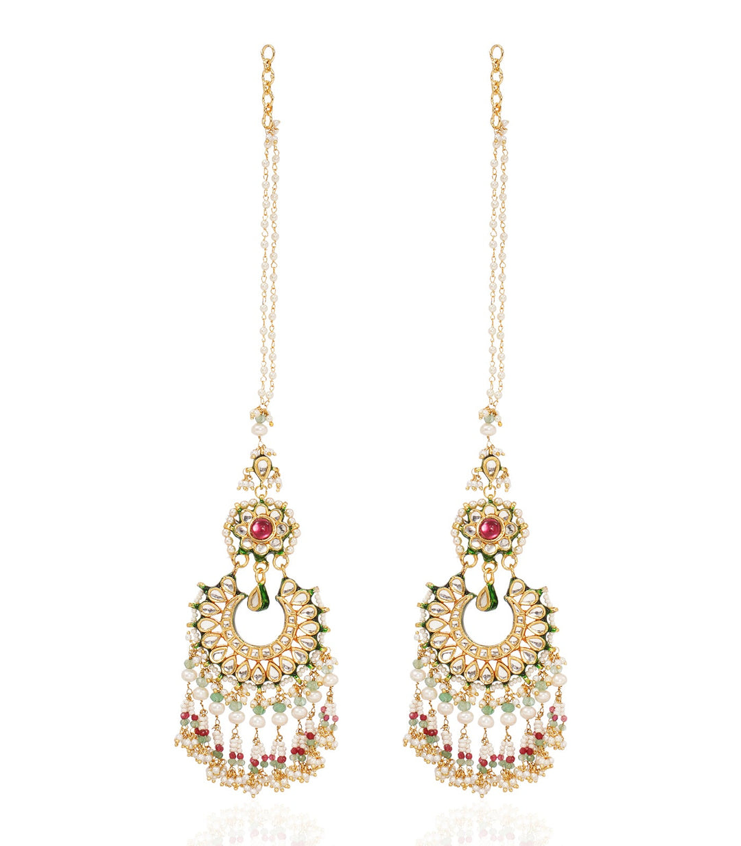 HARITA RED & GREEN KUNDAN CHANDBALI