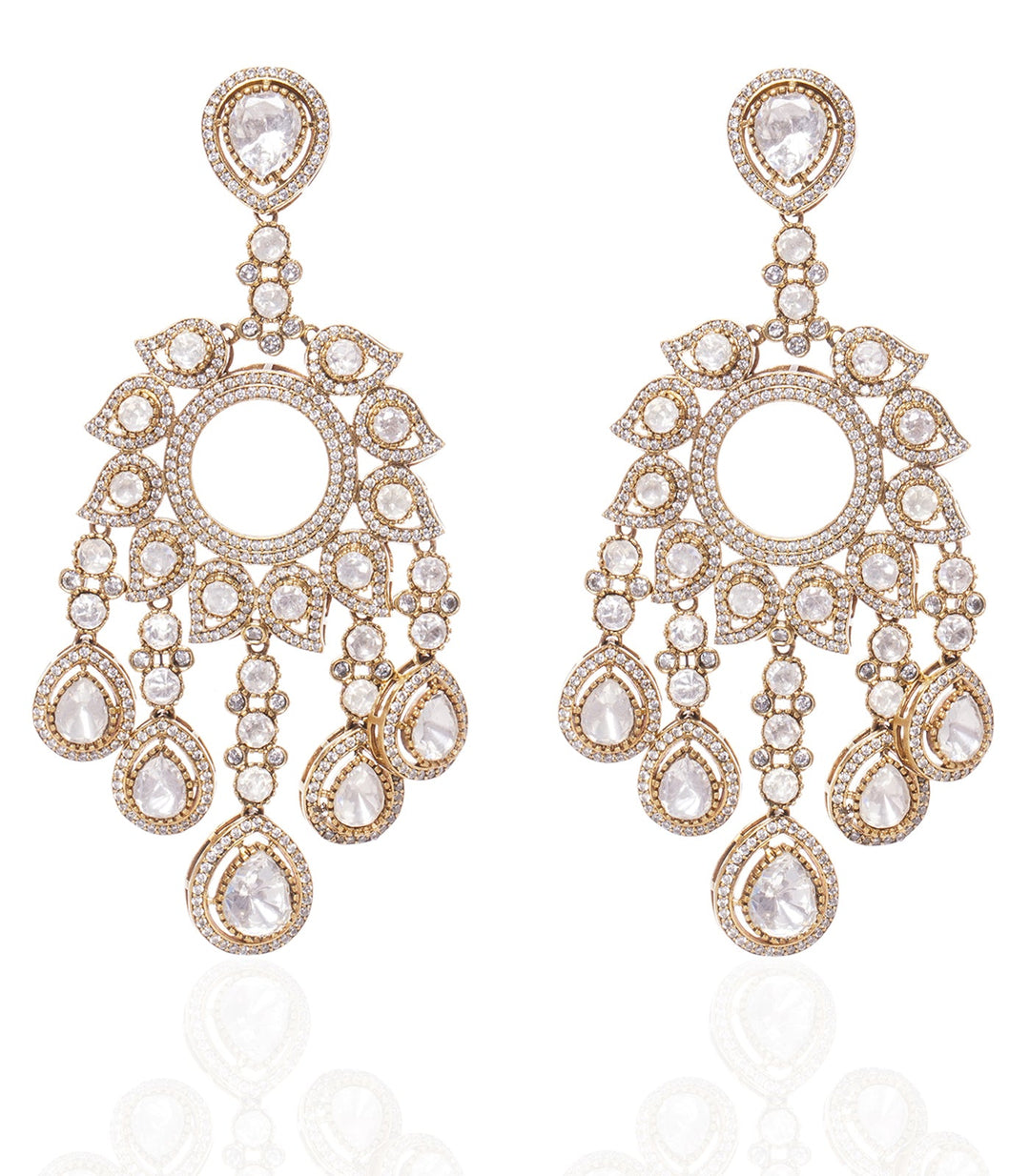 TAJINA ANTIQUE FINISH POLKI CHANDBALI