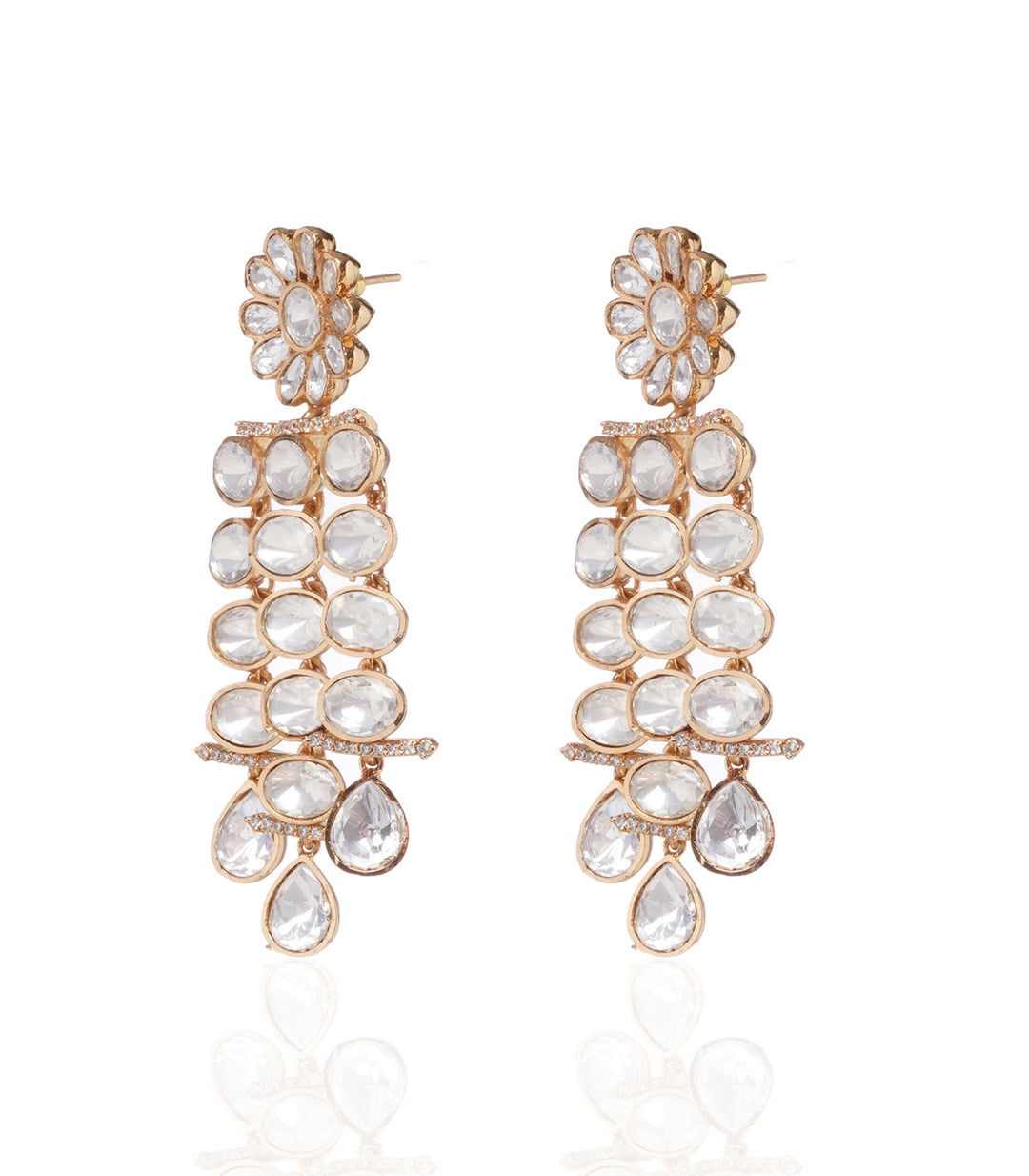 Aprajita Three Line Polki Necklace Set