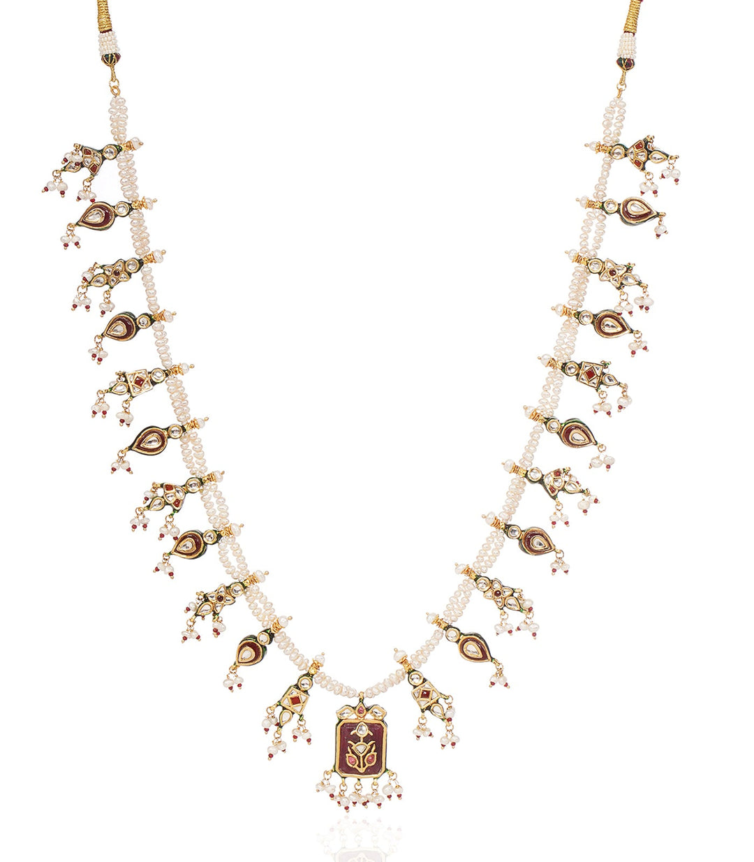 CLAIRE GREEN KUNDAN LONG NECKLACE