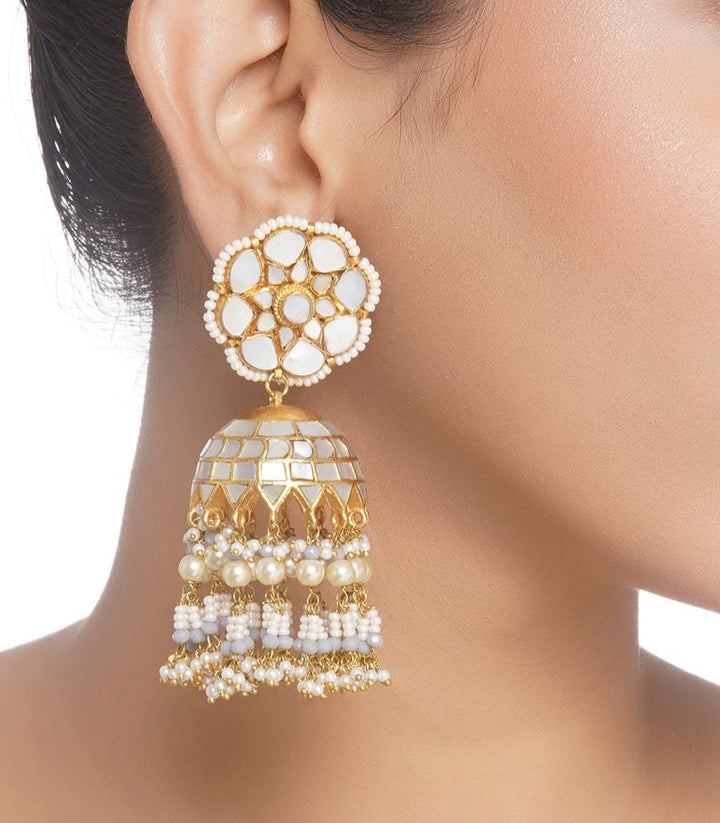 SADHVI MOTHER OF PEARL JHUMKA