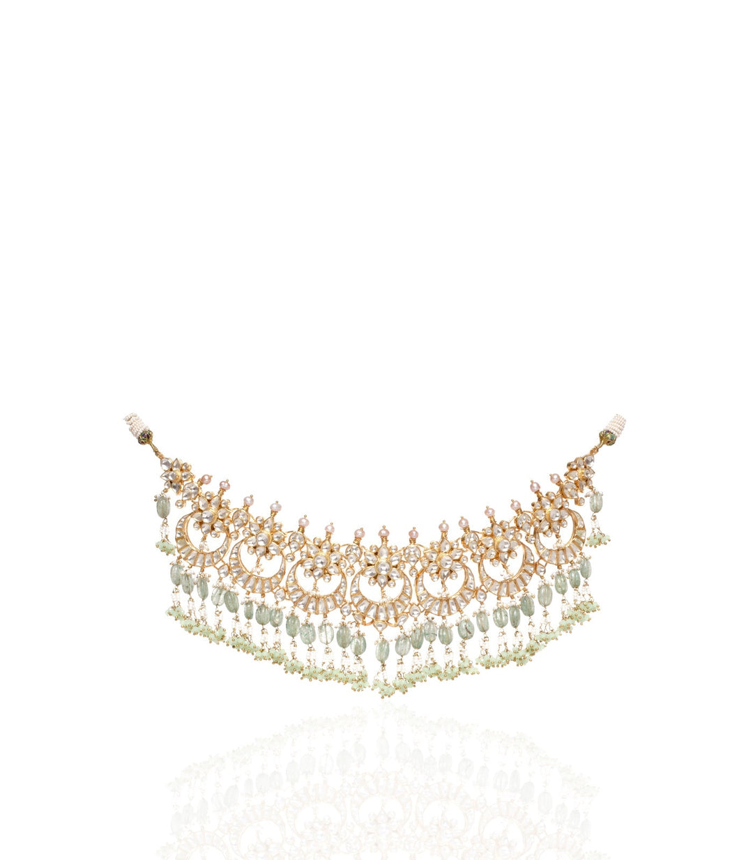 AISH GREEN KUNDAN NECKLACE SET