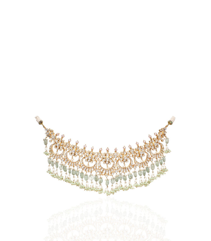 AISH GREEN KUNDAN NECKLACE SET