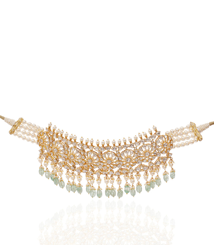 AVIKA GREEN MOISSANITE  NECKLACE SET