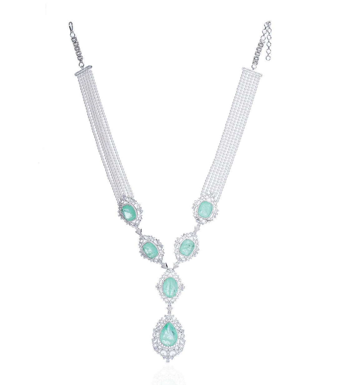 OVIYA MINT ZIRCON LONG NECKLACE