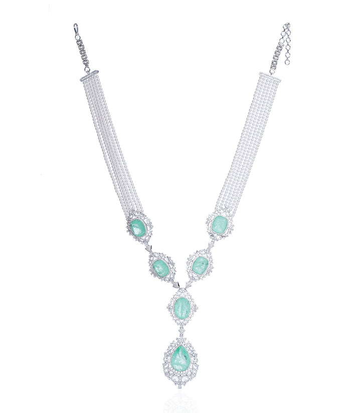 OVIYA MINT ZIRCON LONG NECKLACE