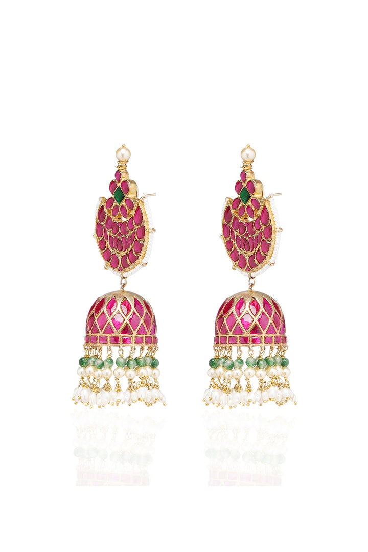 Mandana Red & Green Jhumka