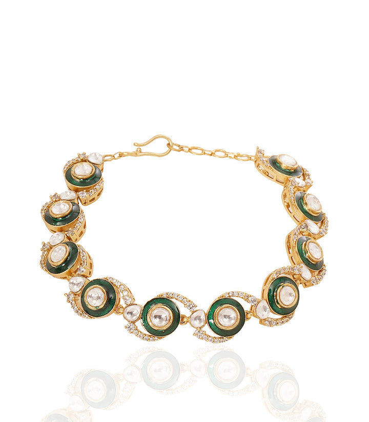 GARIMA GREEN POLKI BRACELET