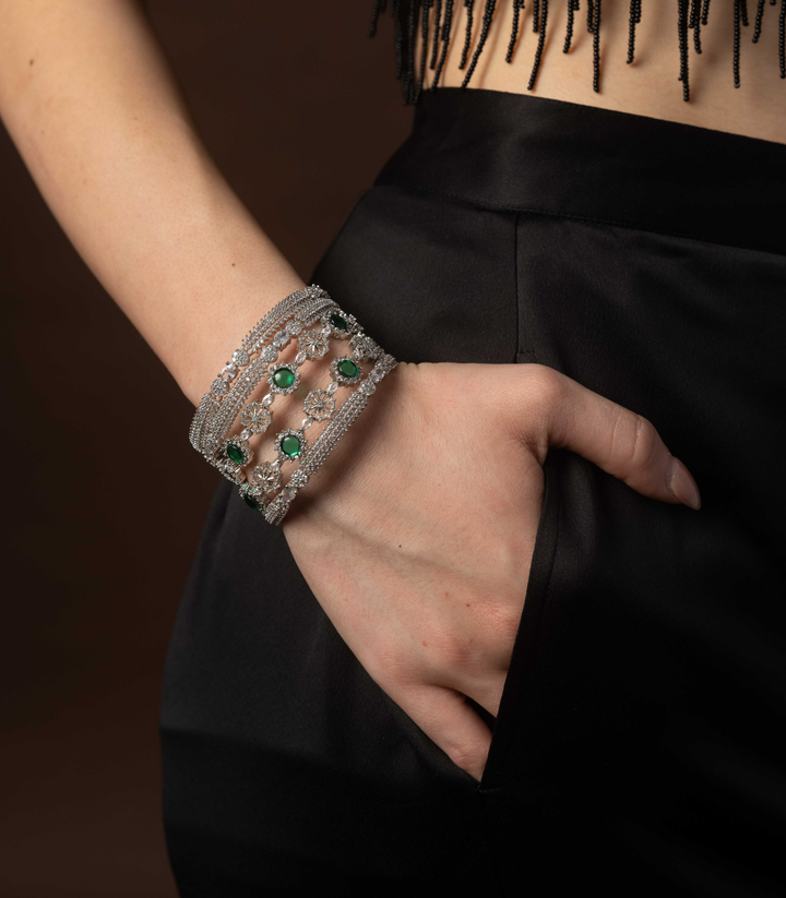ALESSIA WHITE ZIRCON BANGLES