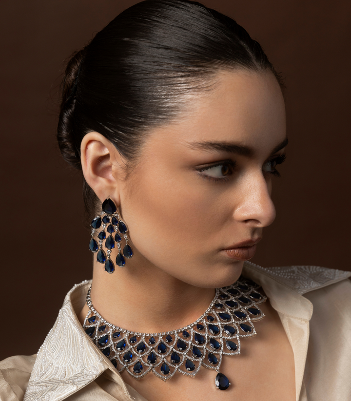 MAHI BLUE ZIRCON NECKLACE SET
