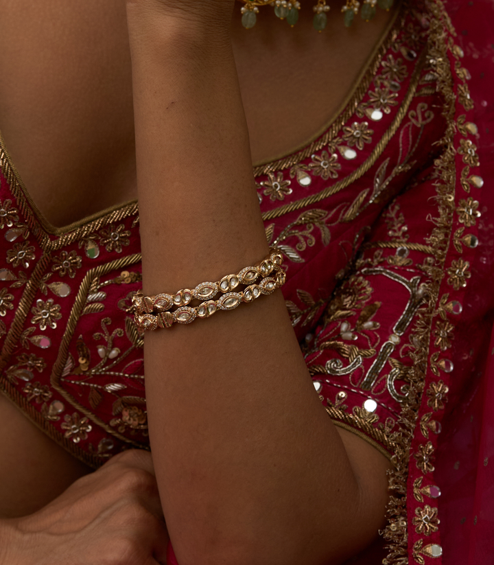 MADHU GOLD PLATED MOISSANITE BANGLES