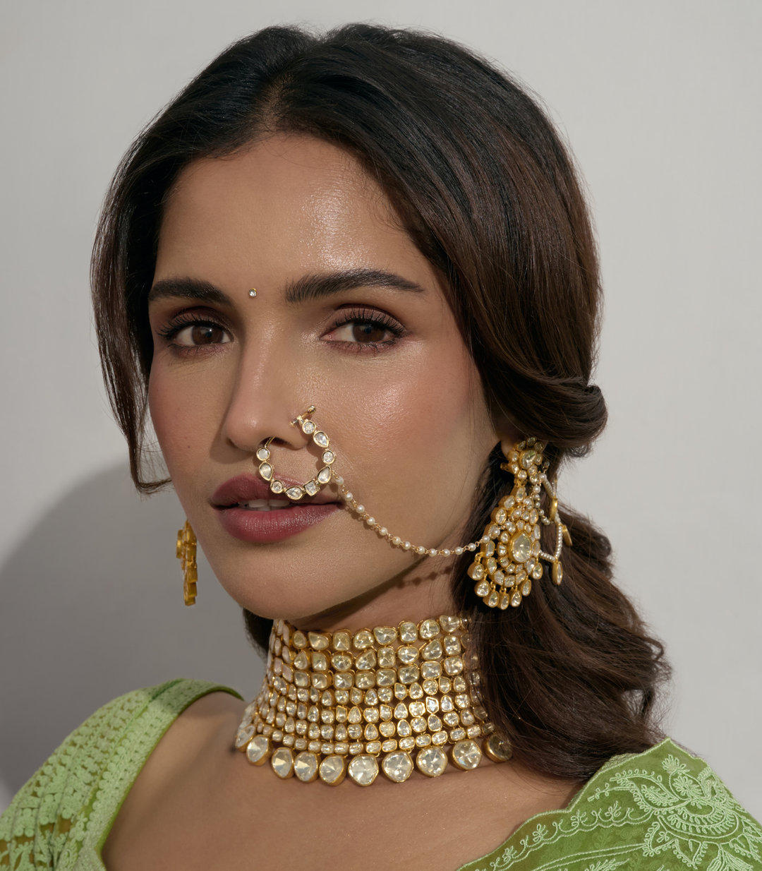 NITYA GOLD PLATED  MOISSANITE  NECKLACE SET