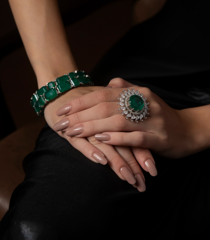 AMELIA GREEN ZIRCON RING