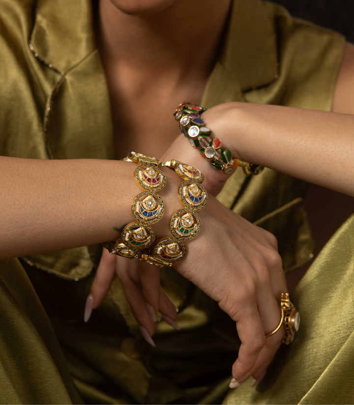 NEHA WHITE KUNDAN BANGLES