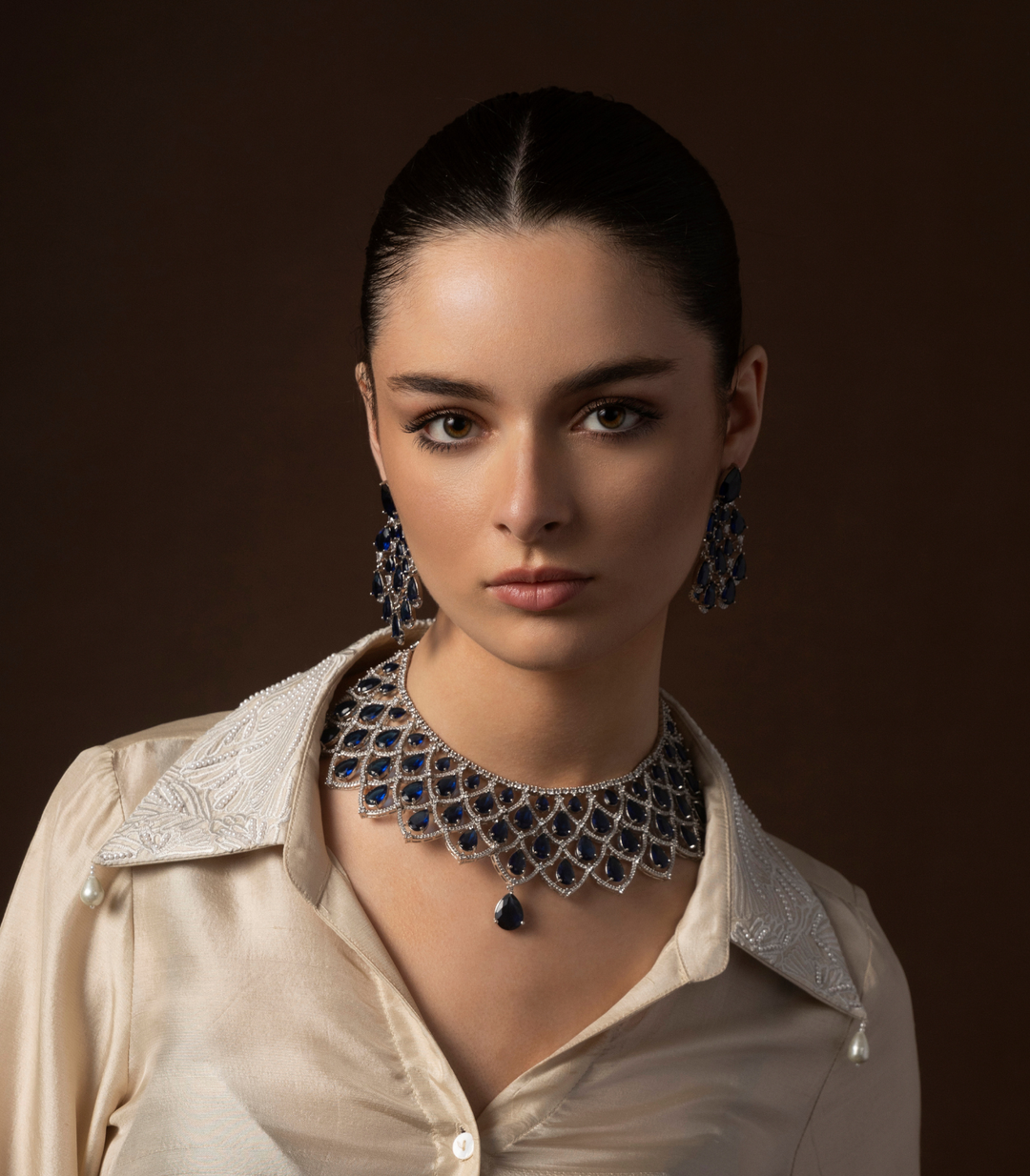 MAHI BLUE ZIRCON NECKLACE SET