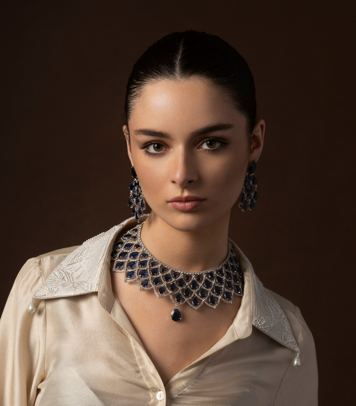 MAHI BLUE ZIRCON NECKLACE SET