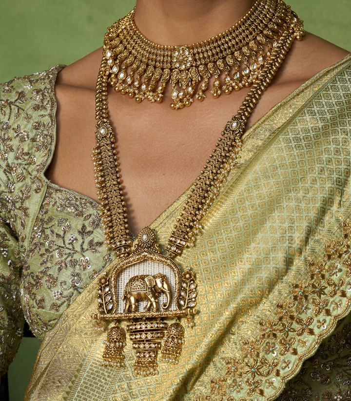 ESHA WHITE GOLD PLATED LONG NECKLACE