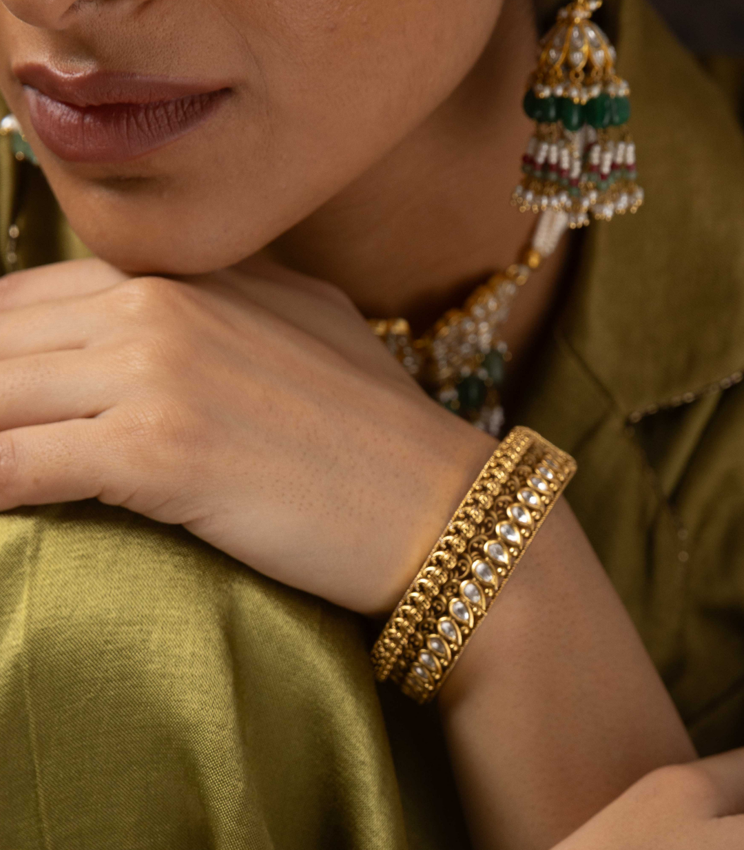 VIDYA GOLD PLATED POLKI BANGLES