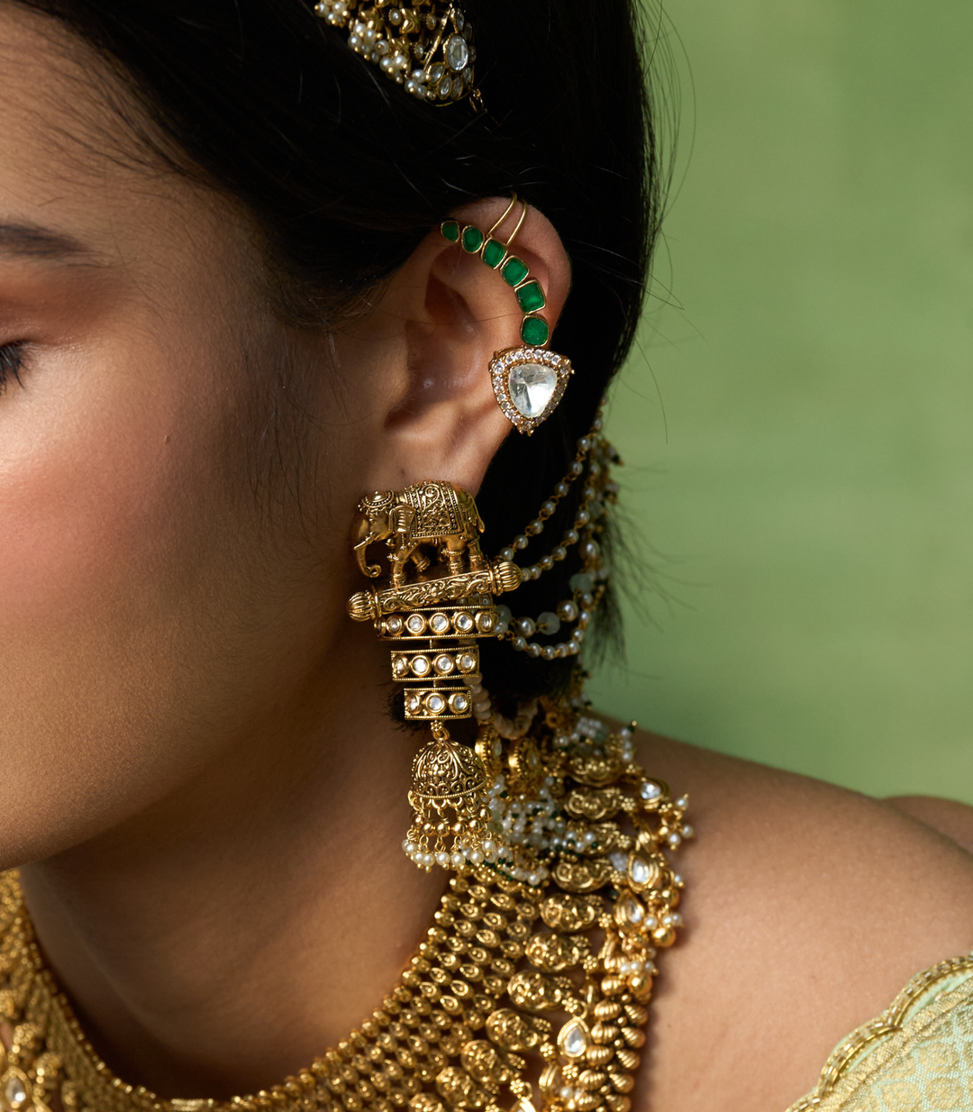 ESHA WHITE GOLD PLATED LONG NECKLACE