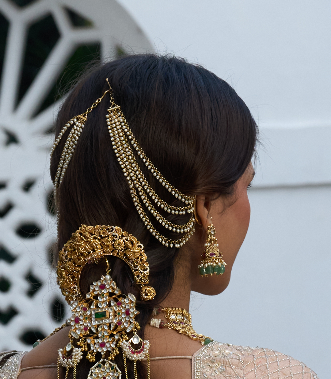 DEVISHA GOLD PLATED PEARLS EAR CHAIN