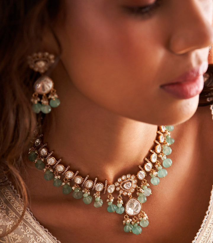 Menka Mint Polki Necklace Set