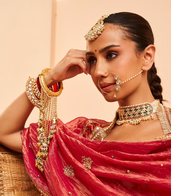 Mohana Red & Green Kalira