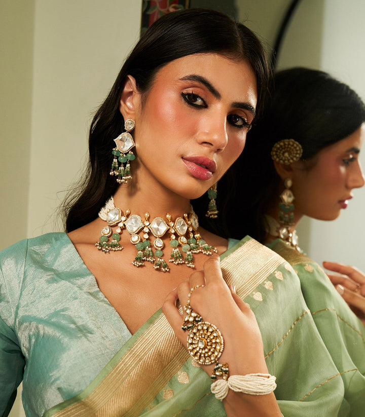 Aadya Mint Moissanite Choker Set