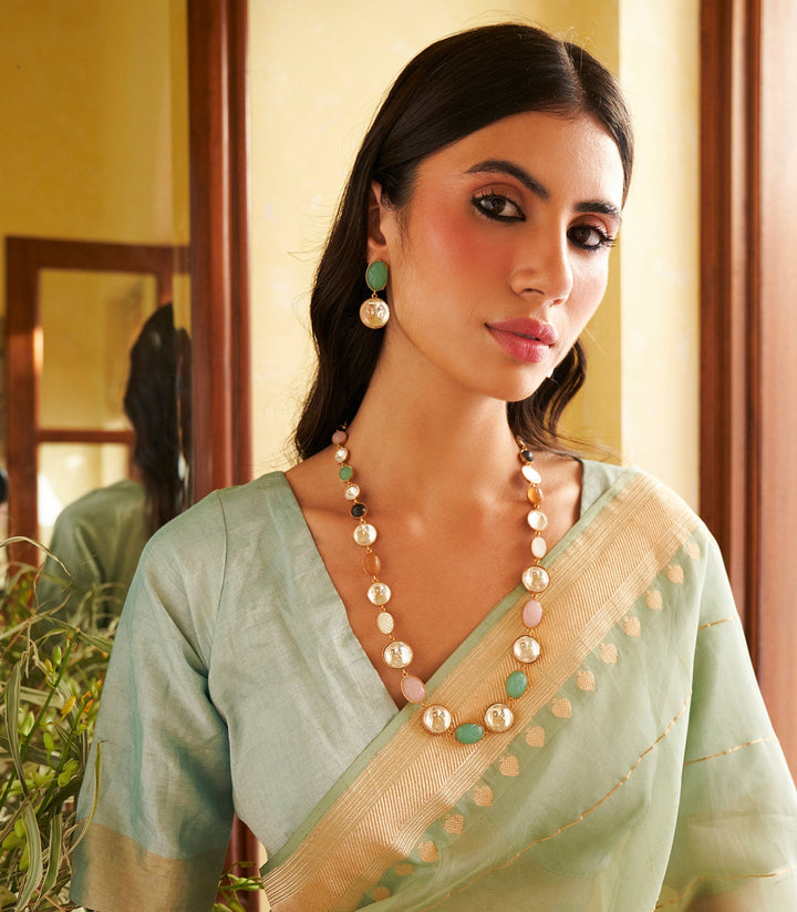 Menka Navratan Polki Necklace Set