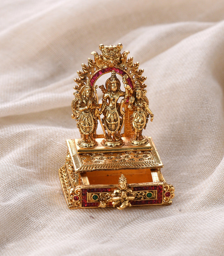 GOLD PLATED  RAM PARIVAR SINDOOR BOX