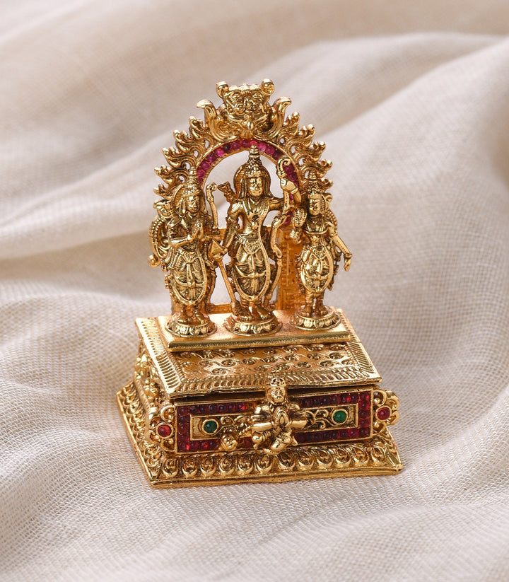 GOLD PLATED  RAM PARIVAR SINDOOR BOX