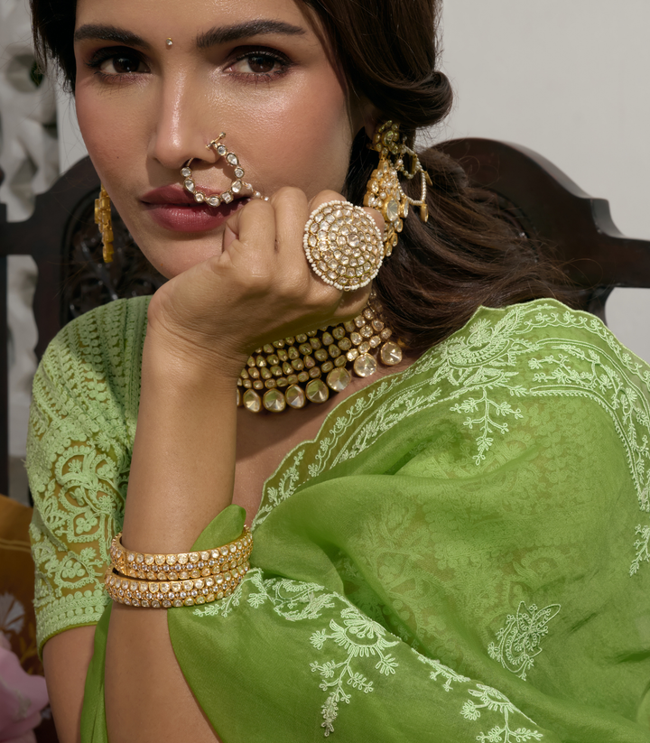 VAINAVI GOLD PLATED MOISSANITE BANGLES