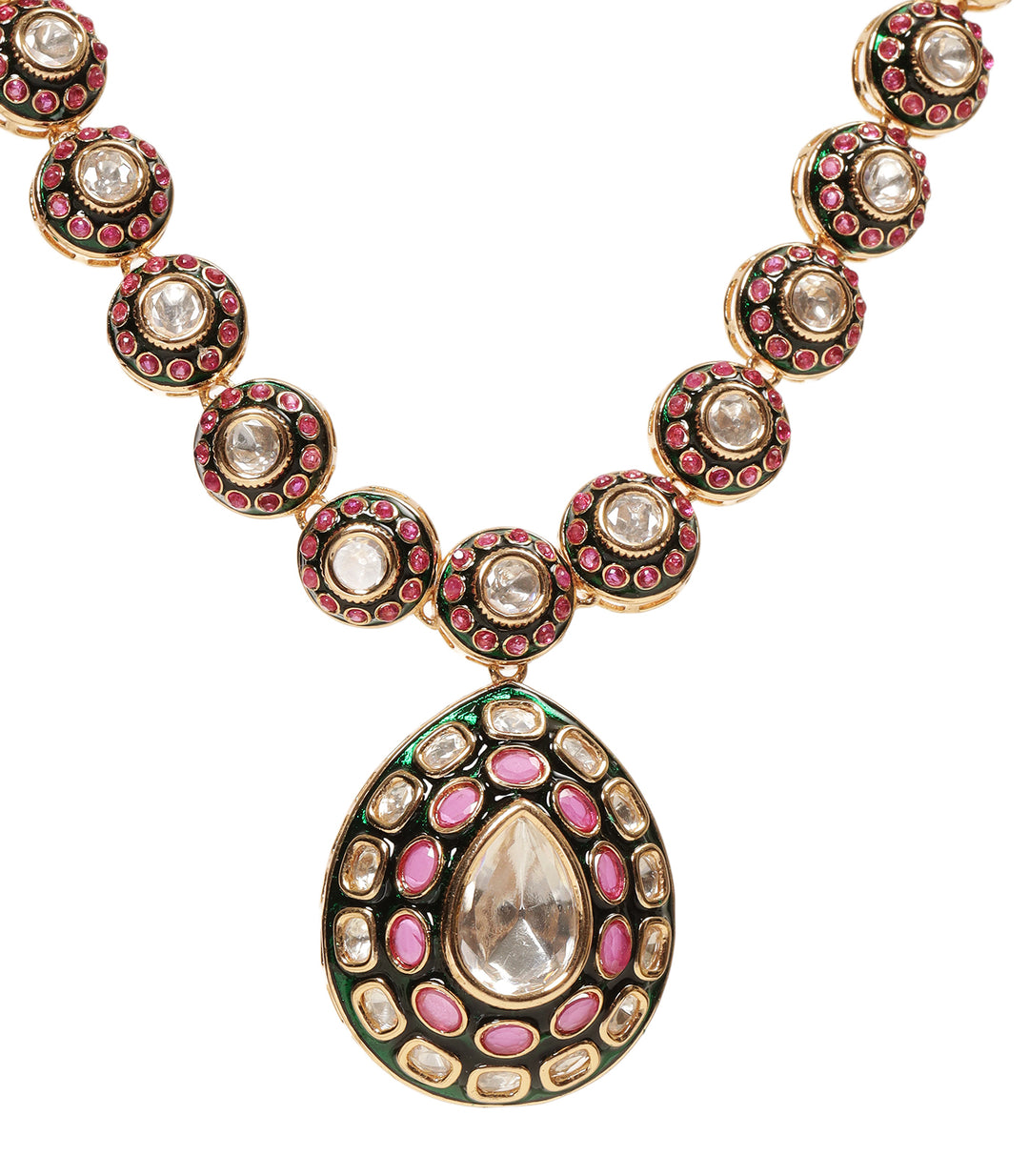 AISRA RED POLKI NECKLACE SET