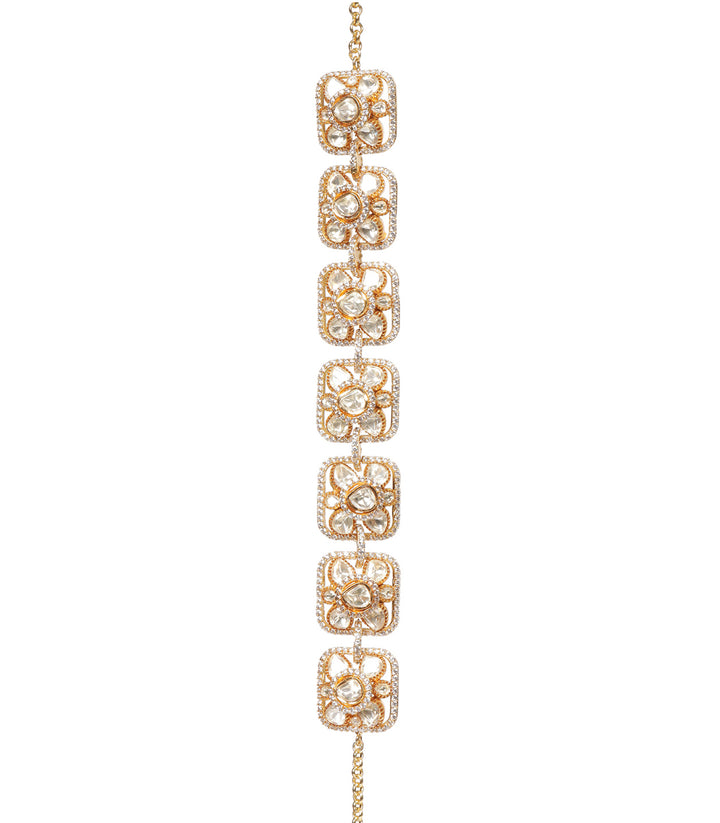 PARNIKA GOLD PLATED POLKI NECKLACE SET