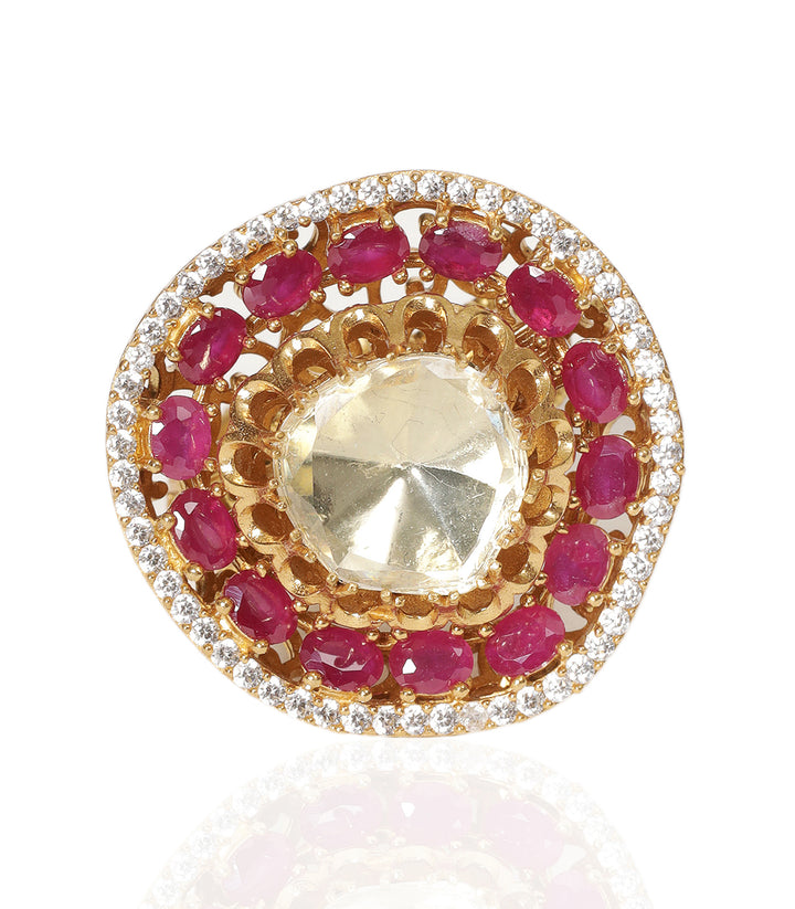 BHARGAVI RUBY MOISSANITE RING