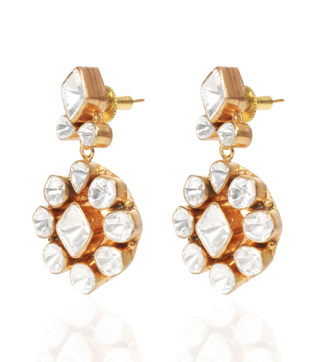 NOOR GOLD PLATED POLKI EARRING