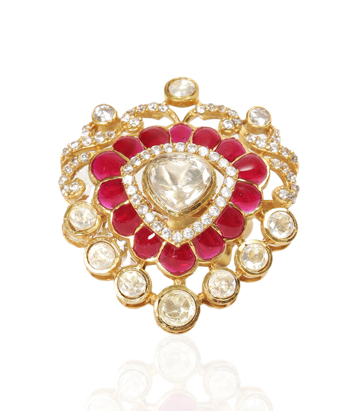IRA RED GOLD PLATED MOISSANITE RING