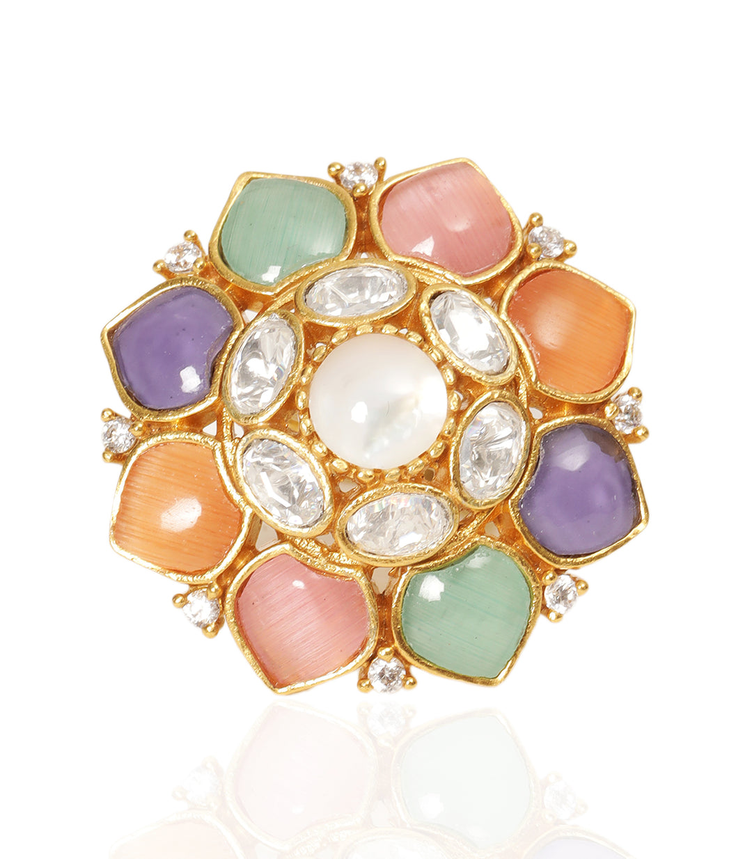VISHAL MULTI COLOR POLKI RING