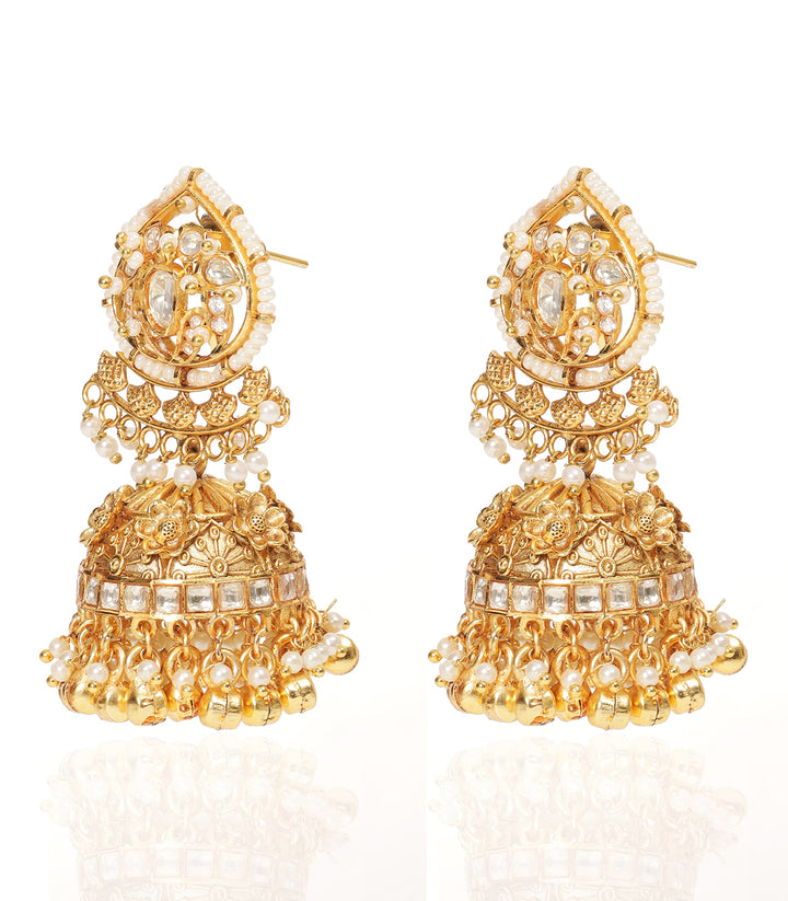 MEHER GOLD PLATED POLKI JHUMKA