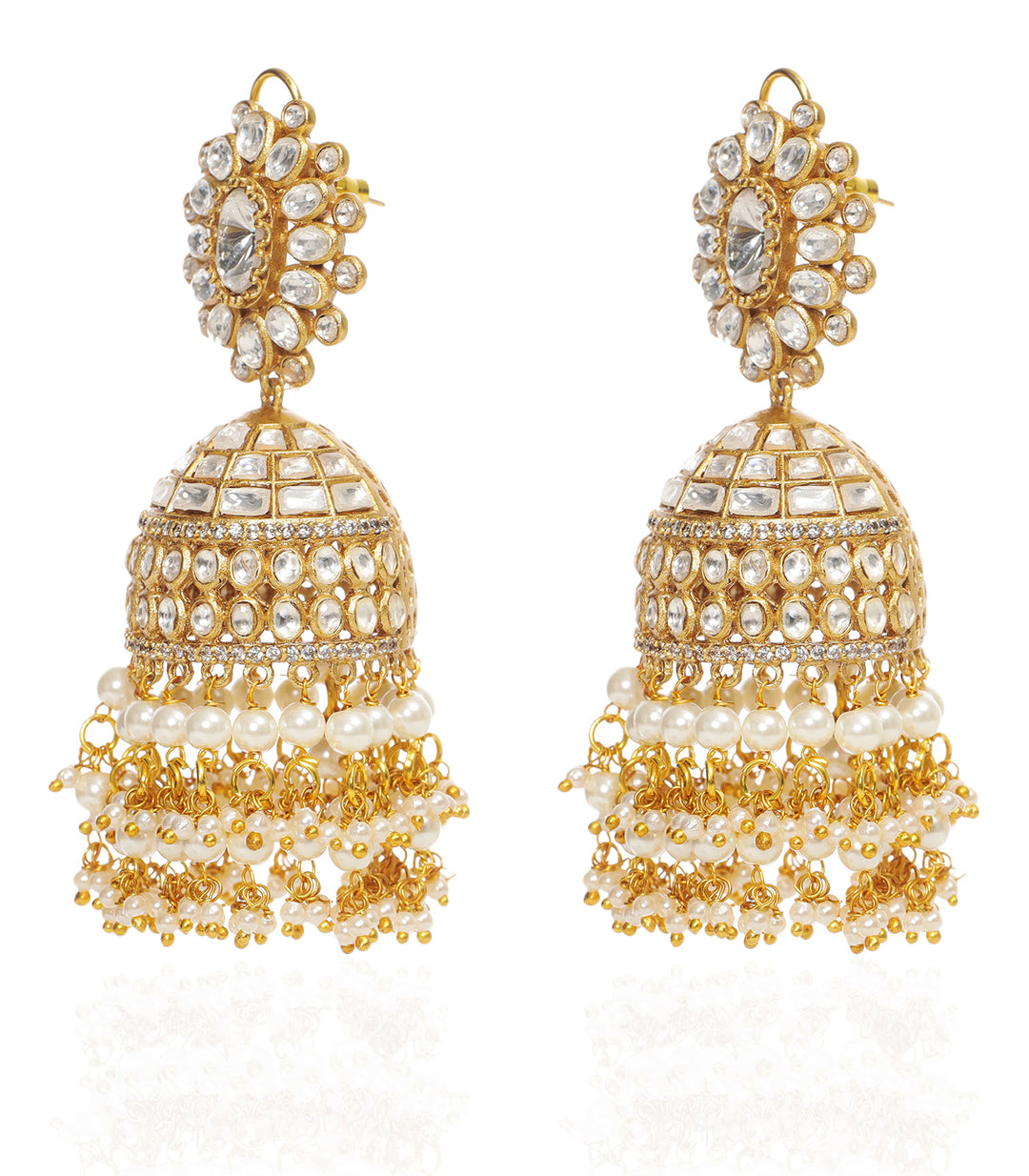 TANVI WHITE POLKI JHUMKA