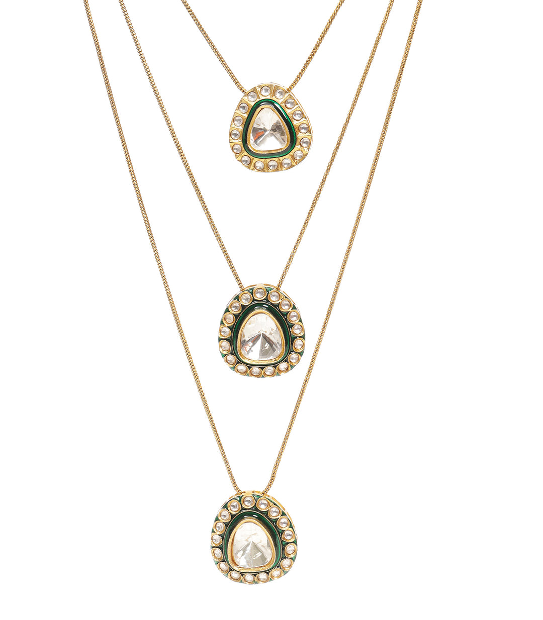 KAVYA GREEN POLKI NECKLACE SET