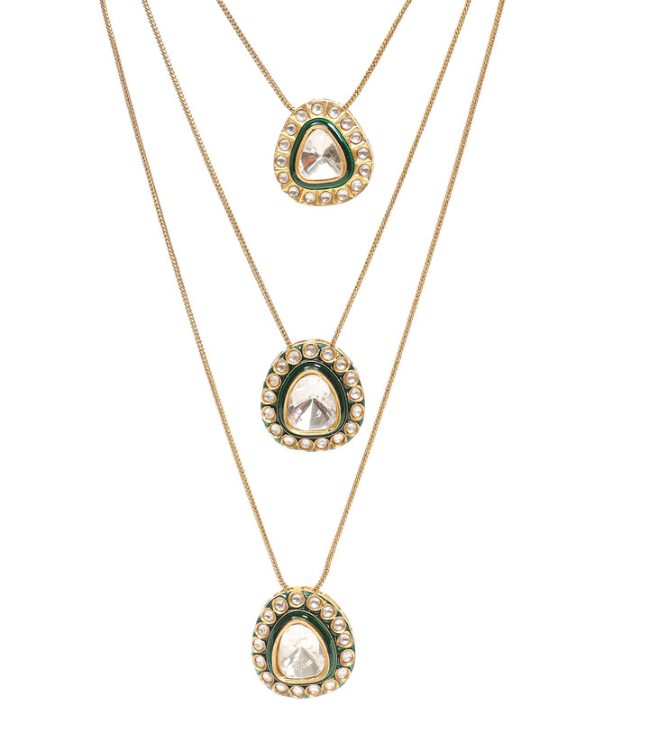 KAVYA GREEN POLKI NECKLACE SET