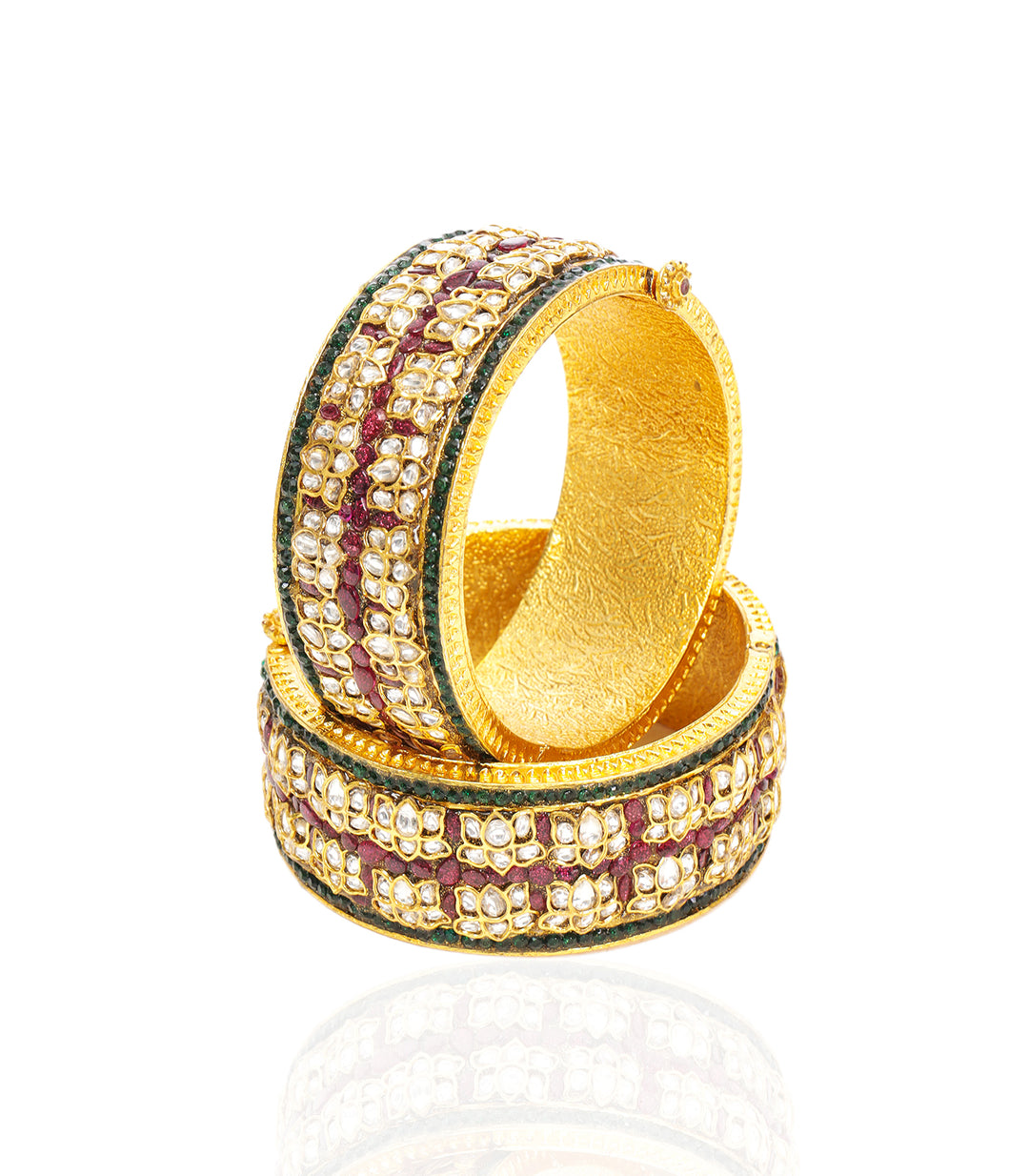 DHRUVI RED KUNDAN BANGLES