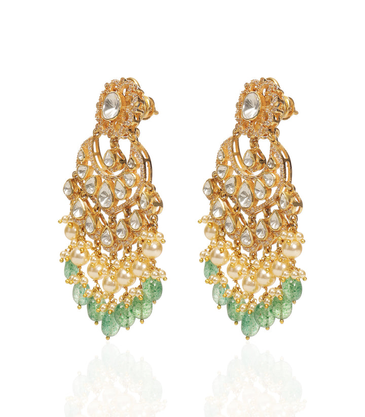 SADHIKA GREEN MOISSANITE CHANDBALI