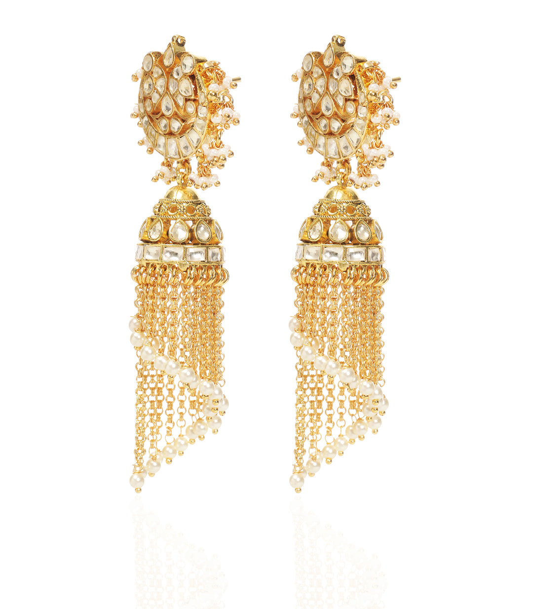 MIRA WHITE KUNDAN JHUMKA